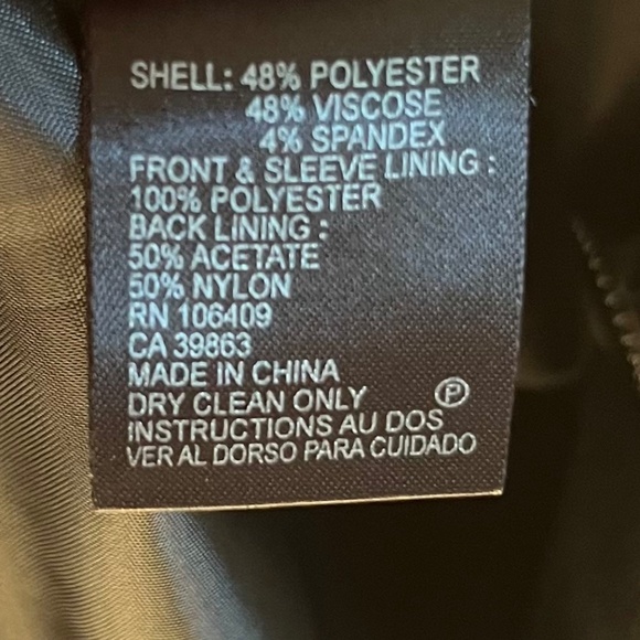 NWT Tahari Arthur S Levine Charcoal Pinstripe Double Button Suit Jacket Size 18 - Picture 11 of 12